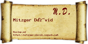 Mitzger Dávid névjegykártya